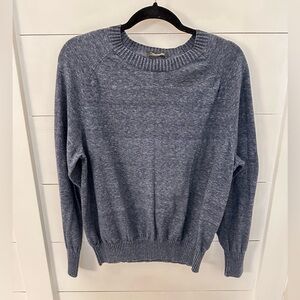 TRUMAKER L Heather blue crew neck 100% cotton long sleeve classic preppy popover